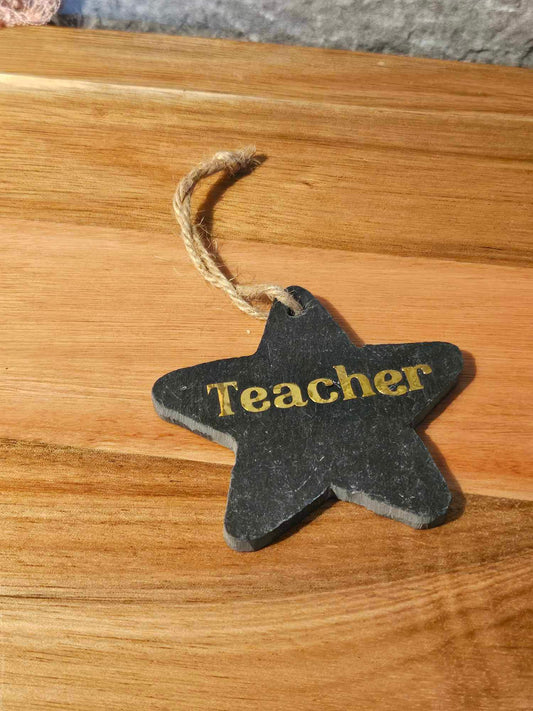 Slate Star Teacher Hanging Decoration