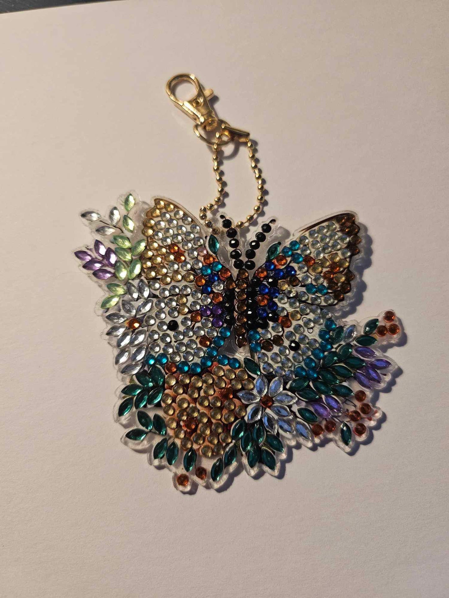 Diamond Painted Butterfly Key Charms