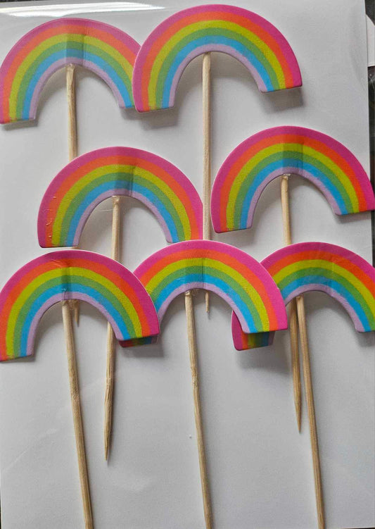 Pack of 12 Rainbow Cupcake Toppers