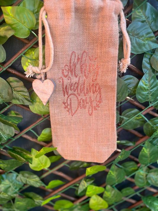 Oh Hey Wedding Day Hessian Bottle Bag