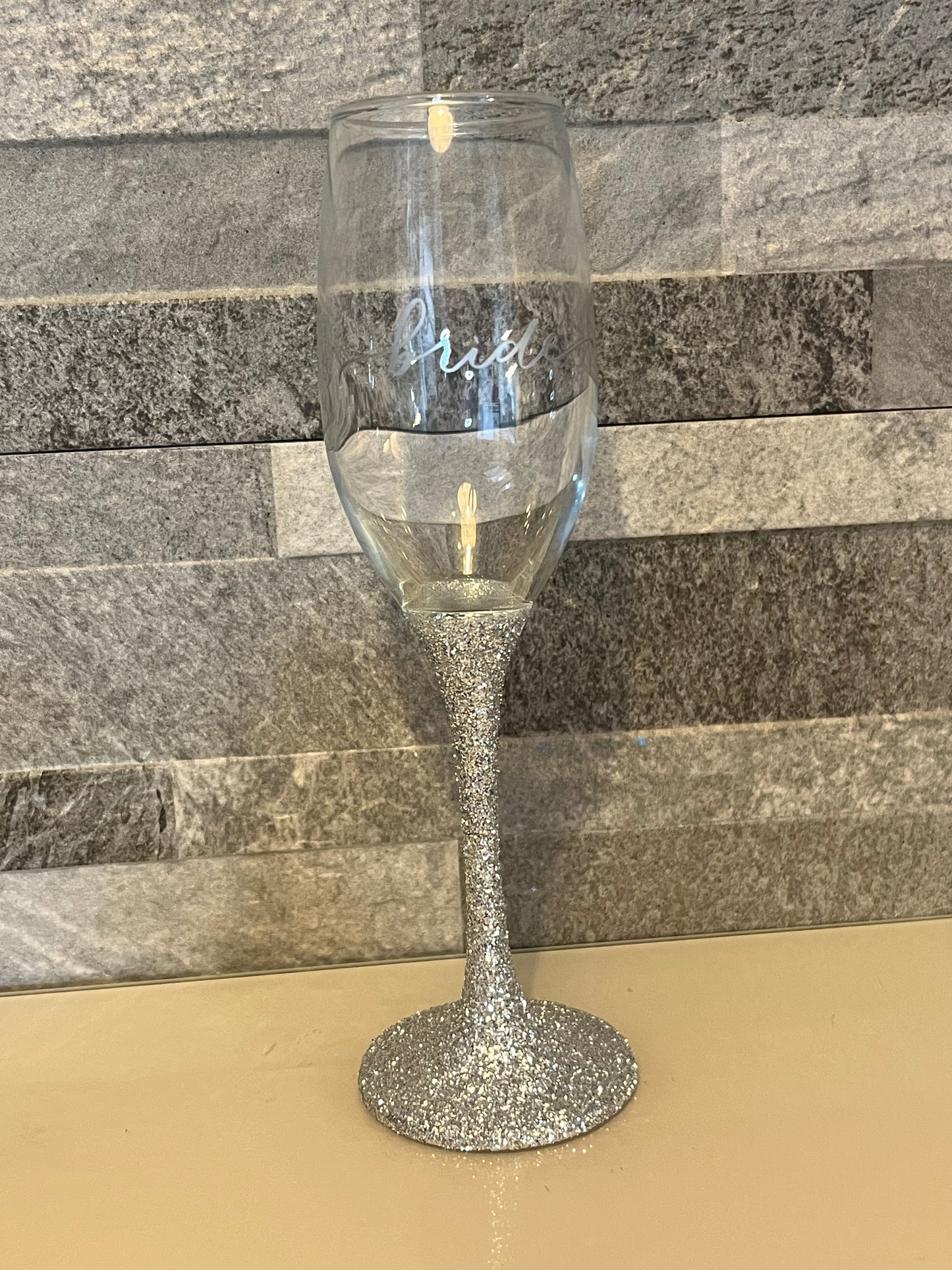 Glittered Bride Prosecco Flute