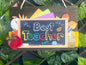 Best Teacher Hanging Wooden Plaque