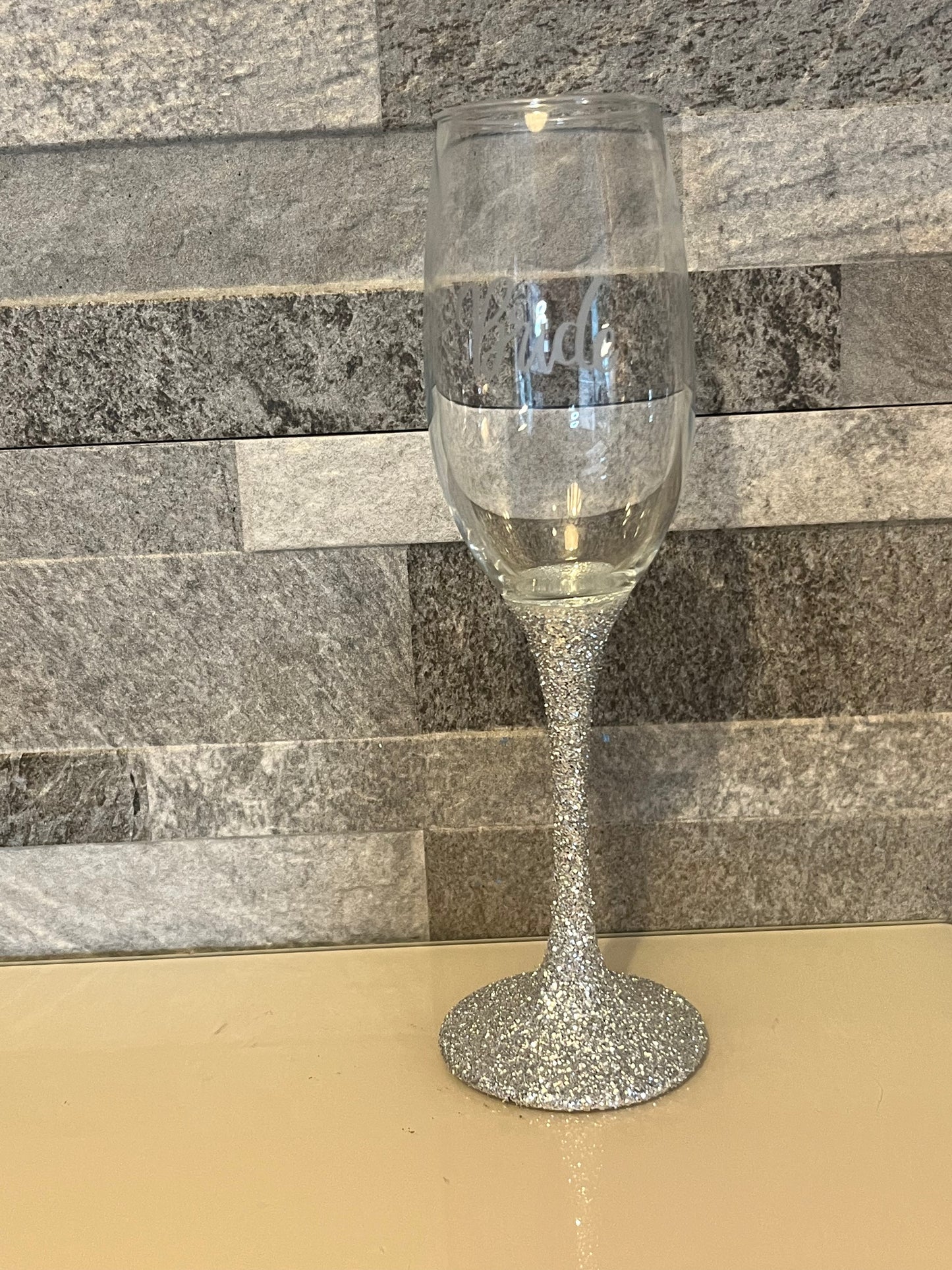 Glittered Bride Prosecco Flute