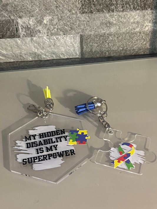 Autism Keyring & Bag Clip Set